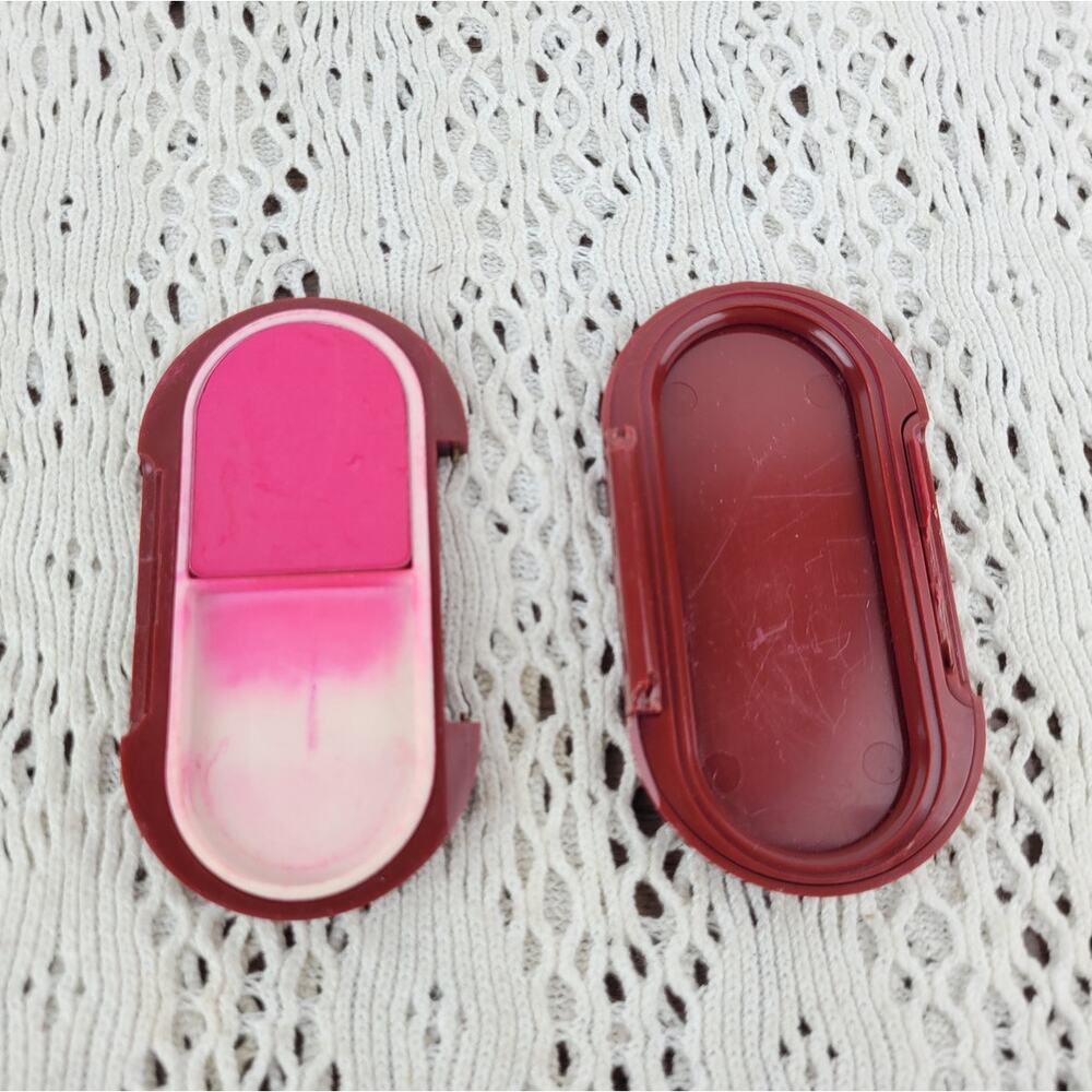 Vintage 1970s Calvin Klein Cosmetics Powdered Pink Blush Makeup Mirror Compact